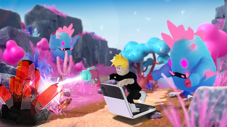 Imagem oficial do jogo Samsung Space Tycoon no Roblox