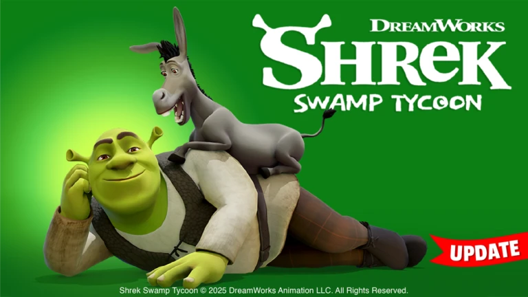 Imagem oficial do jogo Shrek Swamp Tycoon no Roblox