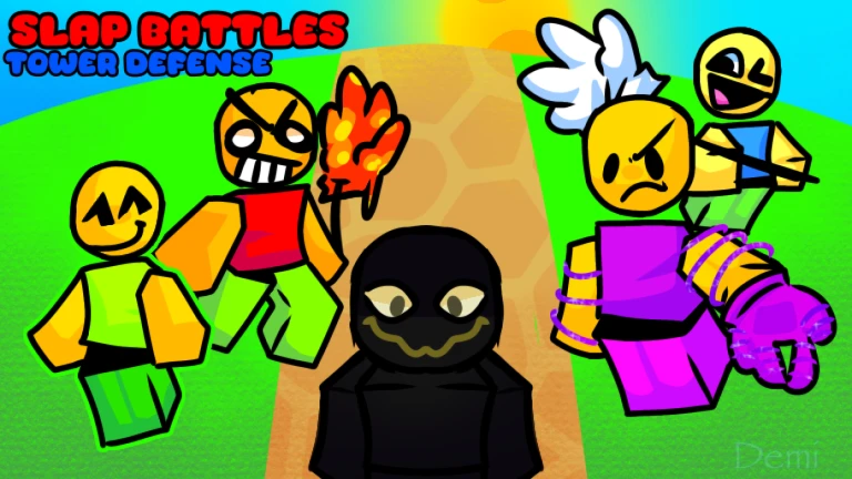 Imagem oficial do jogo Slap Battles Tower Defense no Roblox