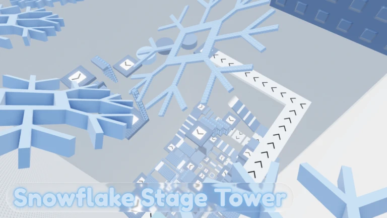Imagem oficial do jogo Snowflake Stage Tower no Roblox