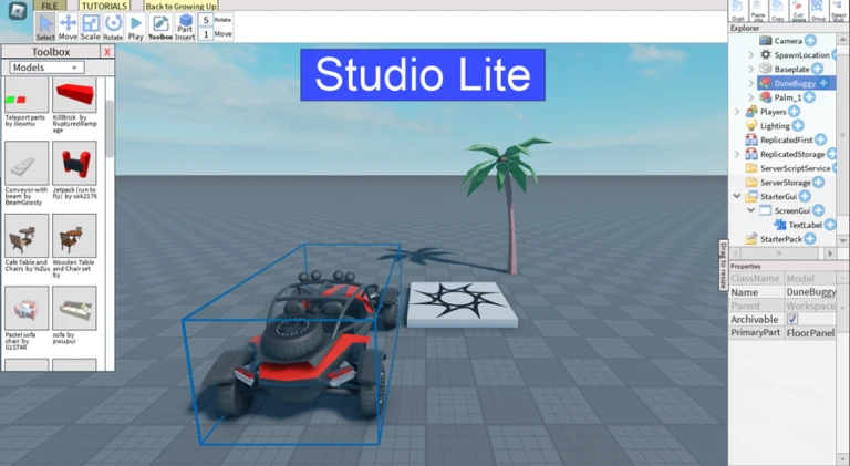 Imagem oficial do jogo Studio Lite no Roblox