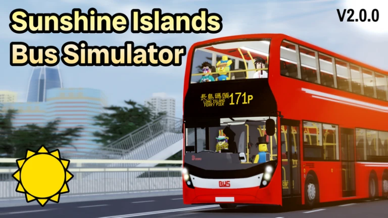 Imagem oficial do jogo Sunshine Islands Bus Simulator no Roblox