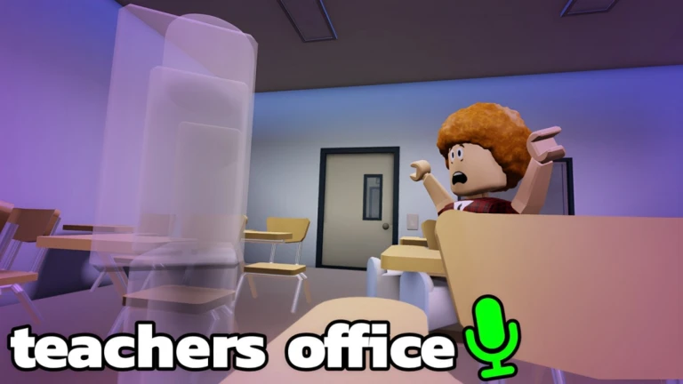 Imagem oficial do jogo teachers office no Roblox
