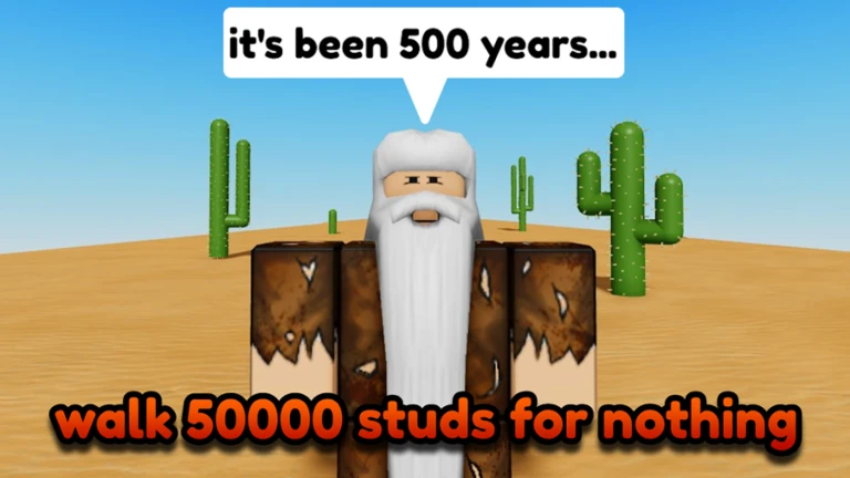 Imagem oficial do jogo walk 50000 studs for nothing no Roblox