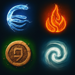 &Iacute;cone oficial do jogo Elemental Magic Arena no Roblox